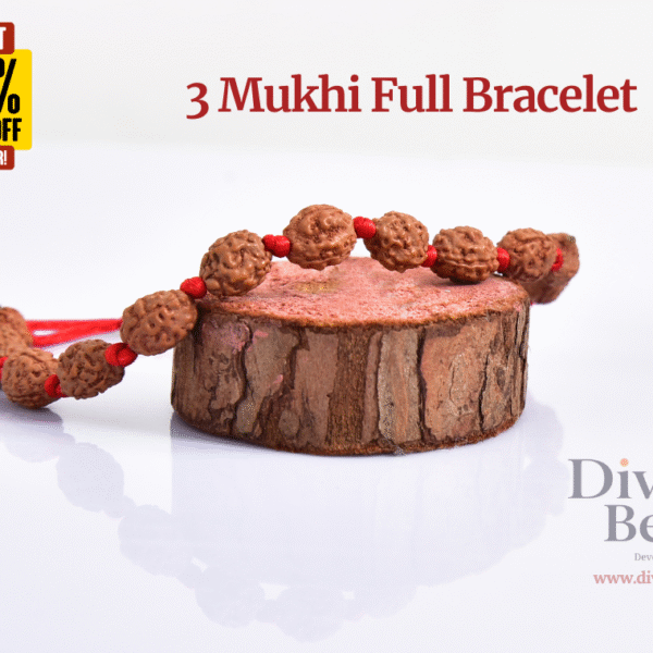 3 Mukhi Rudraksha Bracelet (5mm-6mm), Handmade with care