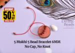5 Mukhi 5 Beads Bracelet (6mm) – Handmade with Gold, Silver & No Cap - Image 3
