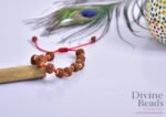 6 Mukhi Rudraksha Bracelet (5mm-6mm) – Handmade with Gold Cap & Knot Options - Image 2