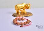 9 Mukhi Rudraksha Bracelet (5mm-6mm) – Handmade with Gold Cap & Knot Options - Image 2