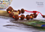 5 Mukhi Full Bead Rudraksha Bracelet (6mm-13mm) - Handmade with Gold, Sliver Cap & Knot Options - Image 4