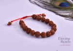 5 Mukhi Full Bead Rudraksha Bracelet (6mm-13mm) - Handmade with Gold, Sliver Cap & Knot Options - Image 3